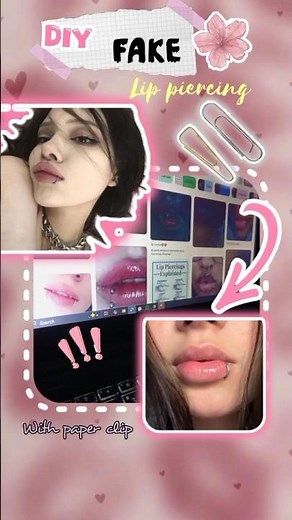 DIY FAKE LIP PIERCING FROM PAPER CLIP📎