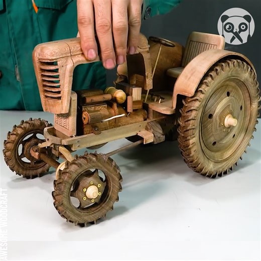 317K views · 5.1K reactions | Making a mini wooden tractor Partner: Awesome Woodcraft FB: https://www.facebook.com/AwesomeWoodcraft/ | Crafty Panda | Facebook