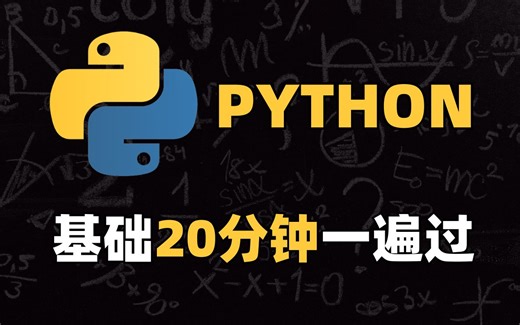 【最简单】超级简洁的Python基础教学，20分钟快速过一遍基础知识丨python基础