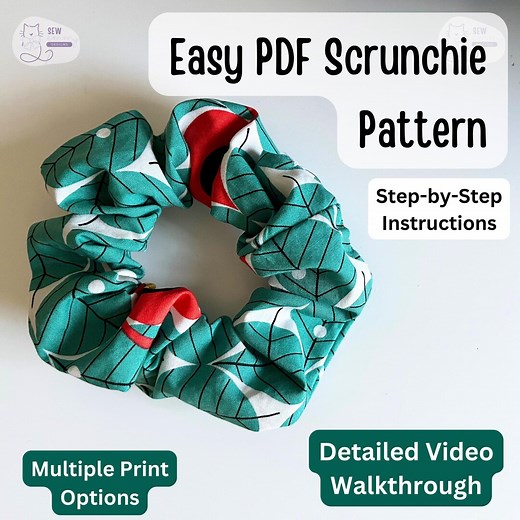 How to Sew a Scrunchie PDF Pattern | PDF DIY Scrunchie & Troubleshooting Guide| Multiple Sizes Included| Easy Beginner Sewing Pattern - Etsy