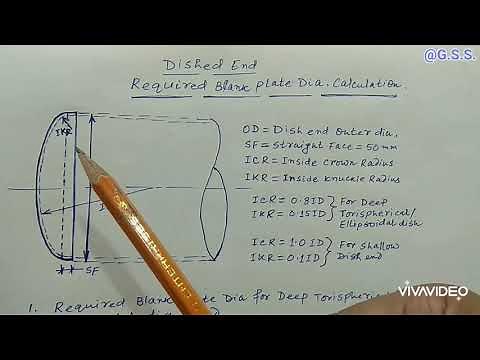 Engineering: Dished end - blank plate dia. calculation