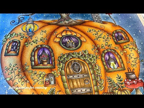 🎃 Magical Worlds by Johanna Basford ✏️ Prismacolor pencils - coloring tutorial