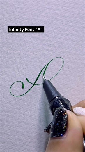 Infinity Font “A” Tutorial #calligraphy #reels #viral #fyp #shorts