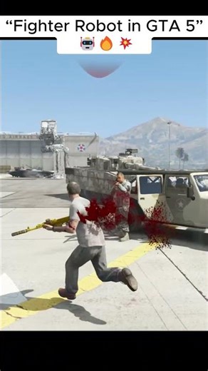 Fighter Robot in Grand Theft Auto V 🤖🔥💥 | Ultimate Robot Power #Shorts