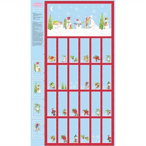 Debbie Shore Christmas Traditions Collection Fold & Stitch Advent Calendar Panel 0.6m
