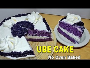 How to make Ube Cake without oven | No Oven Bake | Purple Yam Cake