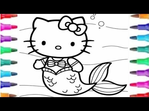 hello kitty Drawing, Colouring and painting for kids and toddlers | Hello kitty drawing easy