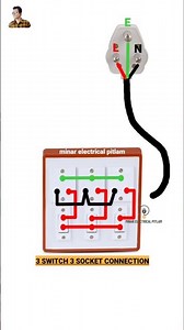 Extension Board 3 Switch 3 Socket Wiring #electricboardwiring