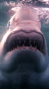 Great White Shark Displays Gnarly Teeth | White Shark Ocean