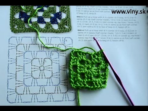 Základný háčkovaný granny štvorec