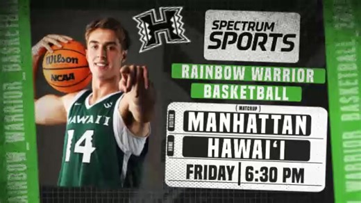 Hawaiʻi and the Manhattan Jaspers face off as the Outrigger Rainbow Classic continues tonight at 6:30 PM. #specsportshi #HawaiiMBB #GoBows | Spectrum Sports Hawaii