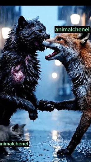 .fox vs cat fight, for the sake of the child