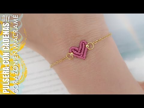 ❤️COMO HACER PULSERAS FÁCIL CON CADENAS | PULSERA CORAZÓN EN MACRAMÉ | FRIENDSHIP BRACELETS