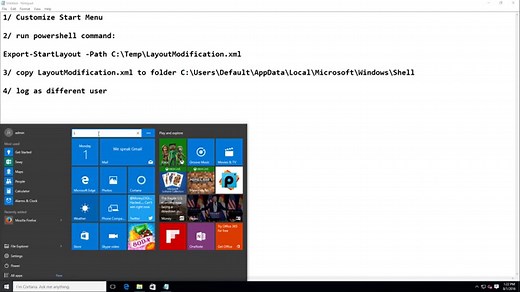 Importieren, Exportieren Startmenü-Layout in Windows 10 - Büro 2025