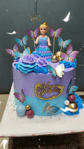 🩵💜“Butterflies, dreams & birthday wishes 🩵💜”#cakedesgin #cakereels subscribe for more videos