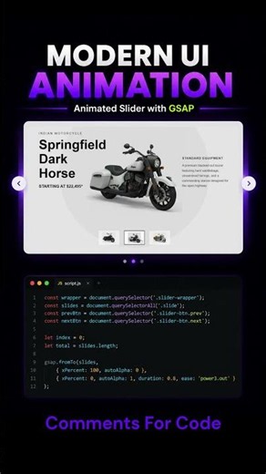 Animated Slider with GSAP 🔥 | HTML CSS JavaScript #css #coding #gsap #cssanimation