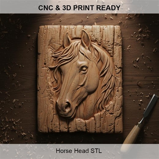Rustic Horse Head Relief STL File | CNC Router, 3D Print (digital Download) - Etsy