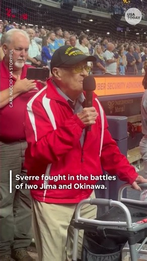 102-year-old WWII veteran brings baseball crowd to its feet