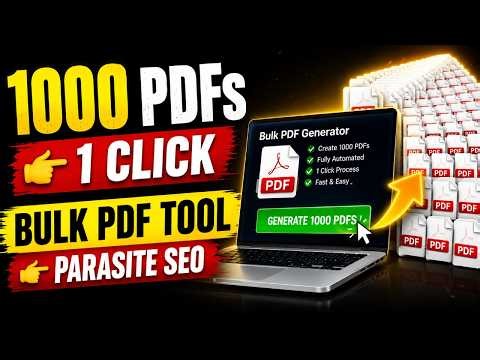 Bulk PDF Generator Tool with AI | How to Create PDF in Bulk for Parasite SEO (Secret Method)