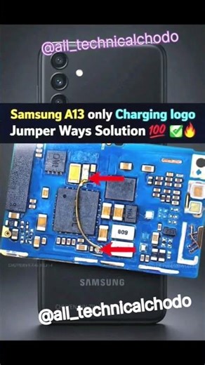 Samsung A13 only charging logo jumper solution #mobilerepair #charging #chargingerror #logo #repair