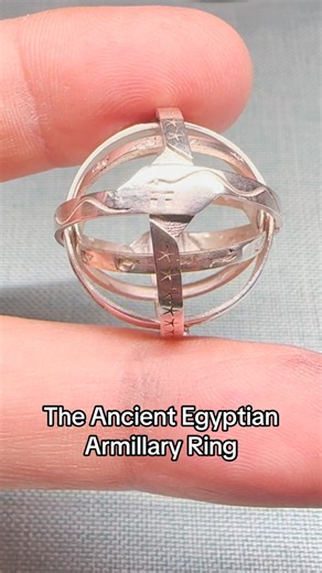 EgyptologyLessons 𓏟𓀁🇨🇦 on Instagram: "The Ancient Egyptian Handmade Armillary Ring The sterling silver (925) ring is a presentation of the Ancient Egyptian world order and is composed of 5 rings, assembled together to form one conceptual ring: 1. Outer Ring: Apophis (Apep) coiling around the ring while representing the chaos and dangers that exist all around us. 2. The Outer-Inner Ring: The divine indestructible (circumpolar) stars that are forever the constant in the heavens canopy of the n