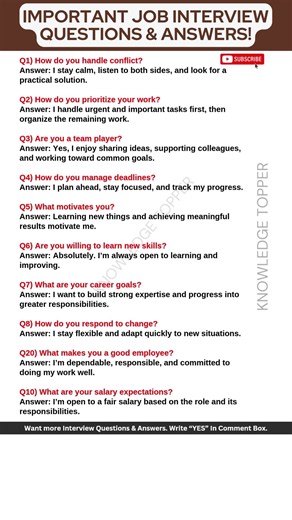10 Most Common Job Interview Questions and Answers