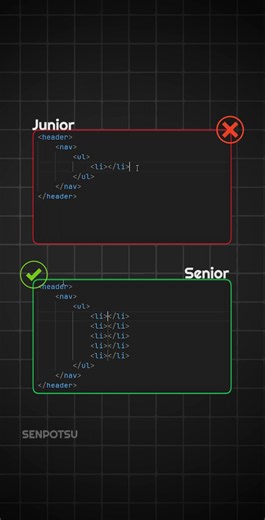 Junior vs Senior | Web Development | HTML Tips | JS 7