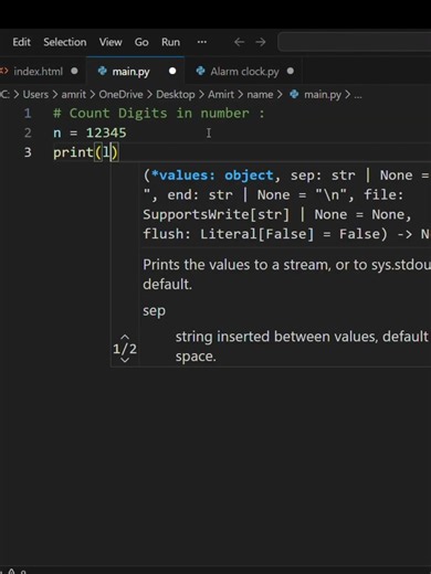 Count digits in number #shorts #python