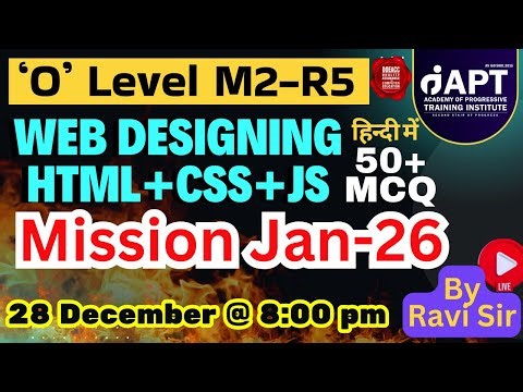 12th Class | M2-R5 | O Level Jan -26 Exam | Web Designing & Publishing | #aptinstitute