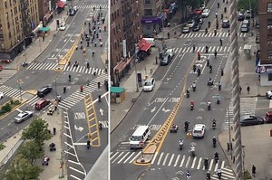 Wild video shows hundreds of dirtbikes, ATVs and motorcycles tearing up the sidewalks and streets of Washington Heights after police pulled back on enforcement