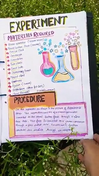 Class 12 chemistry project Extraction of essential oils present is saunf ajwain and elaichi.. 😍🤩🤩
