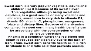 Health benefits of Sweet corn