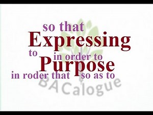 Grammar: Expressing Purpose