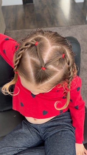 299K views · 8.5K reactions | Heart hairstyle with rope twists! I want to give you all the options for Valentine’s Day hairstyles. I hope you love this one! | Easy Toddler Hairstyles | Facebook