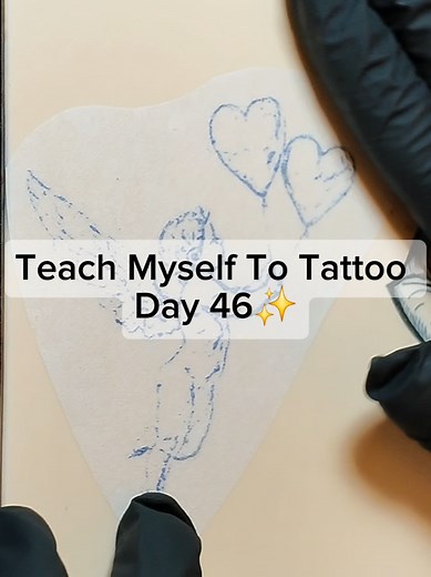 Teach Myself To Tattoo Day 46✨️ #art #diy #tattoostyles #tattooideas #tattoogirl