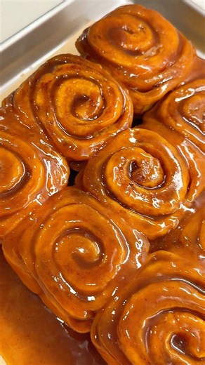 Sticky buns but make it pumpkin 🧡 #baking #fall #pumpkin #cinnamon