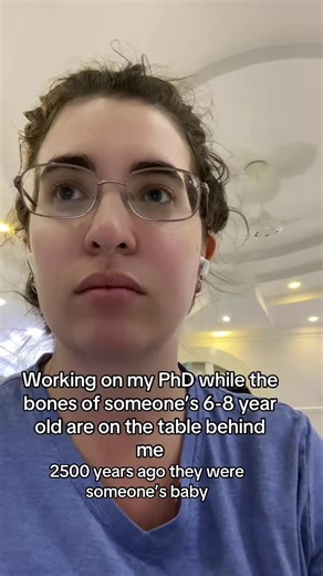 Being an archaeologist is a strange feeling. Those moments when you are holding all that physically remains of someone’s baby. They are still their baby. They will always be a little kid who should have lived for so much longer #historytok #historytiktok #bonetok #learnontiktok #history