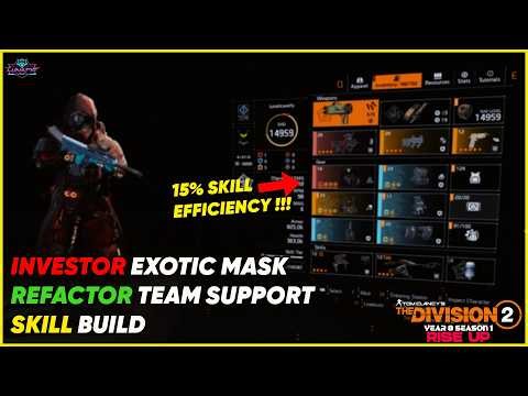 🔴 INVESTOR Exotic Mask x REFACTOR Skill Team Support Build | Division 2🐺