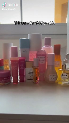 skincare for 9 to 10 yr olds 🌸🌴 Owner 1 & 3 #fyp #blowup #skincare #viral #vanillagirls #soldejaniero #glowrecipe #laneige #laneigelipmask
