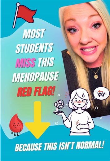 🥵 Menopause: Don’t Miss the Red 🚩!👇🏻👇🏻 Menopause is not a disease, it’s a hormonal shift. But NCLEX loves to test whether you know what’s expected vs dangerous. 🧠 Patho simplified: Ovarian function declines → ↓ estrogen & progesterone → brain compensates with ↑ FSH & LH Low estrogen affects temperature regulation, bones, CV health, and vaginal tissue. 🌡️ Expected findings: ✅ hot flashes / night sweats ✅ irregular periods → amenorrhea ✅ mood changes, insomnia ✅ vaginal dryness, dyspareuni