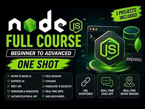 Node.js Full Course for Beginners to Advance | Complete All-in-One Tutorial | 3 Projects