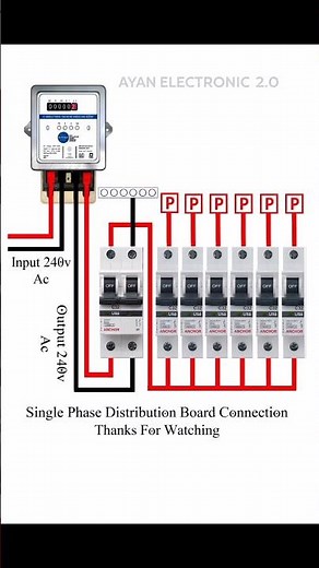 Single phase distribution box wirring | home wiring mcb wiring #shots #distributionbox #electrician