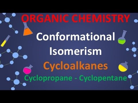 Conformational isomerism in cycloalkanes cyclopropane-cyclopentane best explanation in simple telugu
