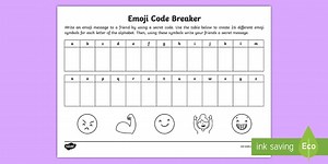 KS1 Emoji Code Breaker Worksheet