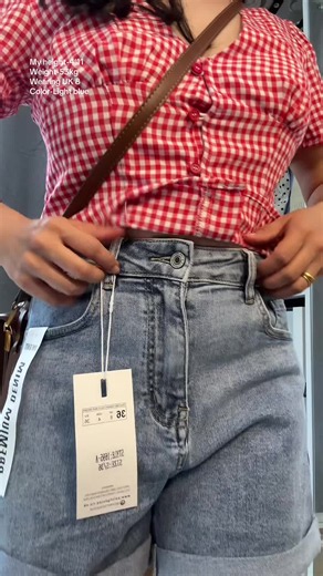 Denim Shorts UK 8 Fit Guide — RELA Light Blue (4'11