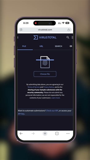 لا تضغط على اي رابط VirusTotal