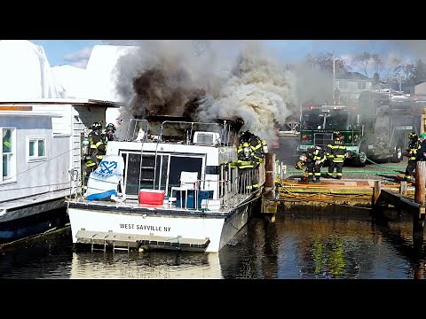 2 ALARM HOUSE BOAT FIRE Brick, New Jersey 11/16/21