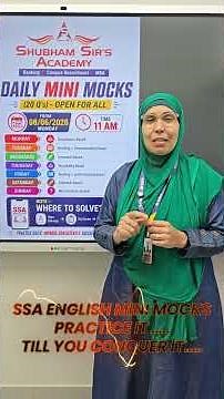 SSA ENGLISH MINI MOCKS | Practice It...Till You Conquer It!🔥⏱️15 Minutes❓20 Questions🎯Daily Practice