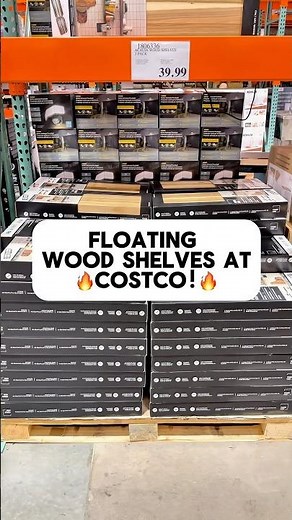 🔥NEW Costco Find! Floating Acacia Wood Shelves – Easy Install #costcofinds #floatingshelves