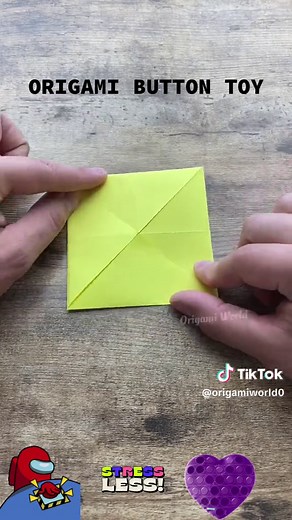 Origami Button Toy #origamitutorial #origamitoy #papertoy #button #antistresstoys #popit